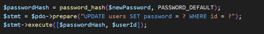 code for password hashing