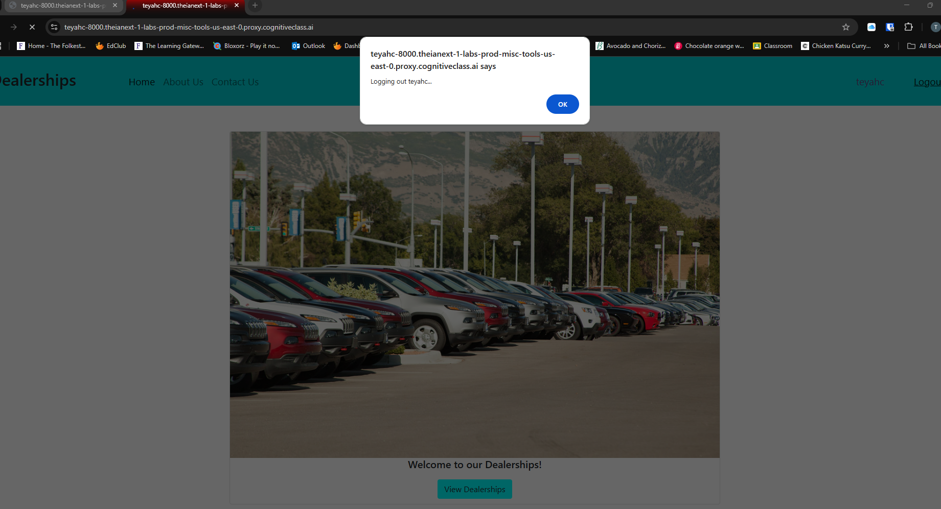 Dealership list screenshot by state