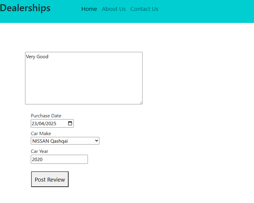 Dealership details screenshot