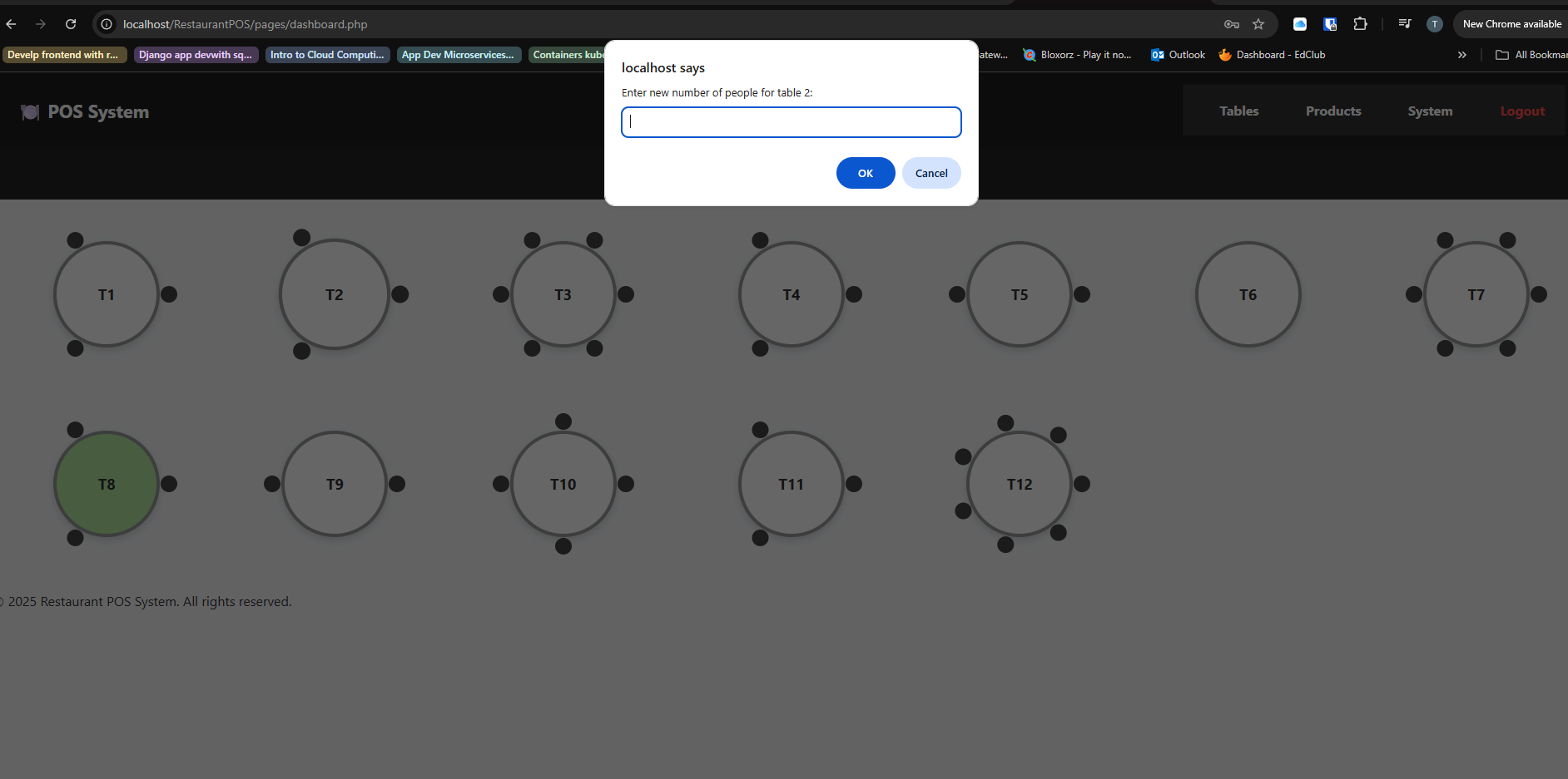 Asking how many people at table